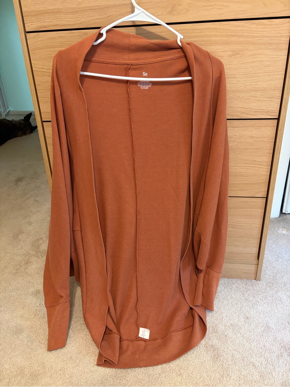 SO Women's Open-Front Cardigan Sweater - Rust Orange